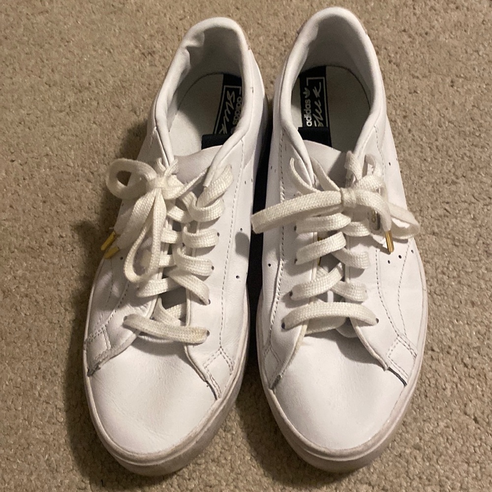 Adidas Sleek white sneaker size 7.5, very good condition, worn only a few times